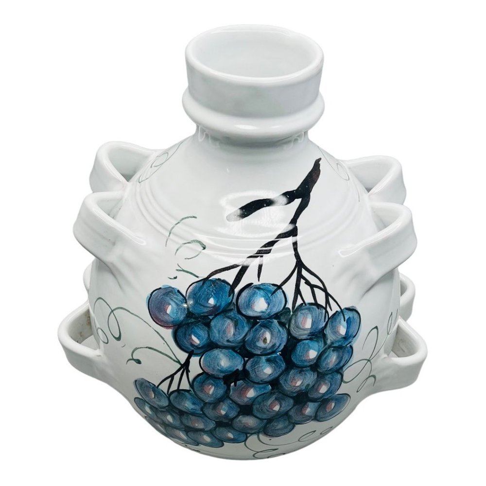 Brolli & Toniolo Large Ceramic Vase Grapes Design Handmade In Italy - Picture 3 of 13